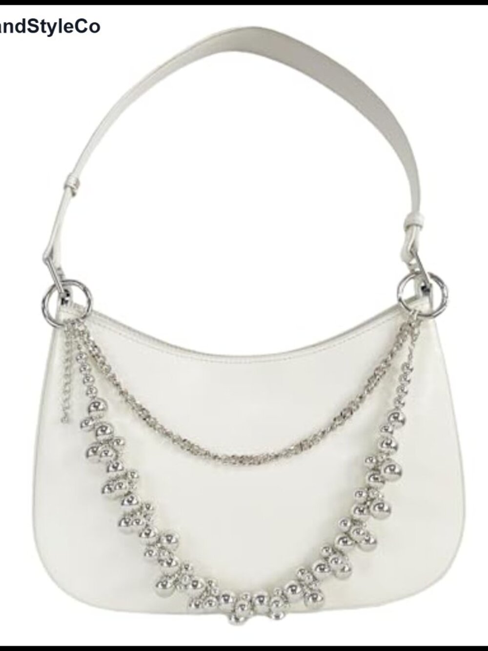 Silver Detachable Chain Keychain for Women, Chunky Bead Chain Bag Charm